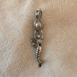 Silvertone Mermaid with Pearl Charm/Pendant